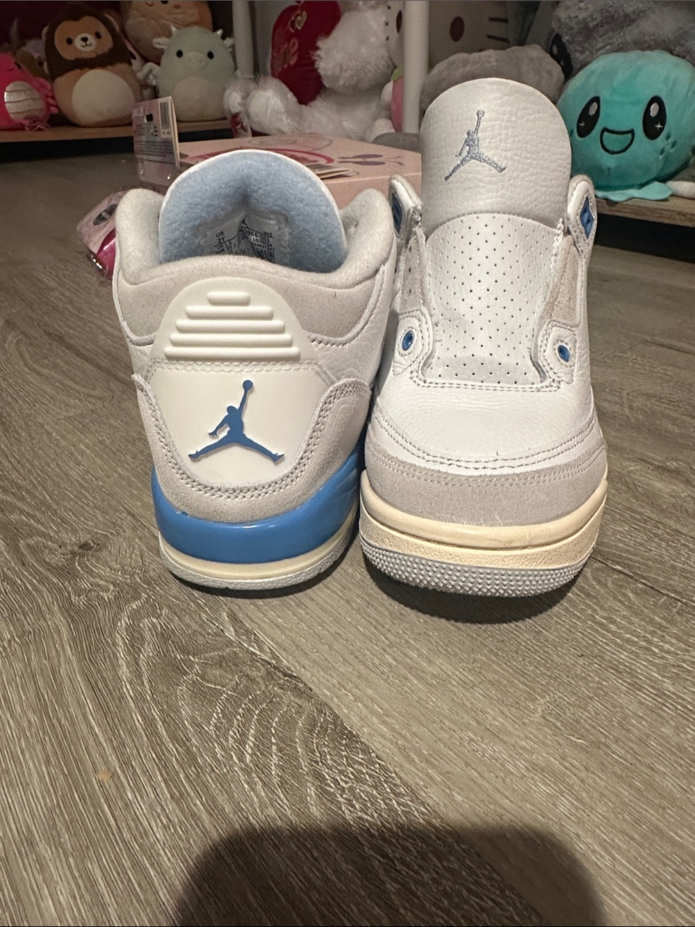 Nike Kids White & Light Blue Jordan Low Top Sneakers